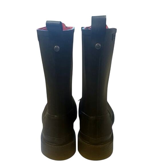 Rag & Bone Ansel Lace-Up Rain Boots Black and Red EUC Size 38 - Picture 4 of 9
